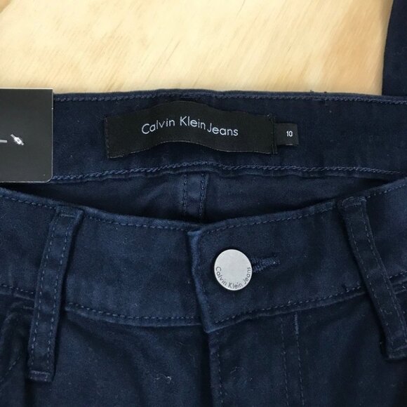 Calvin Klein Jeans Navy Bleu Straight Leg Cropped Ankle women Size 8 D31 - Picture 7 of 14
